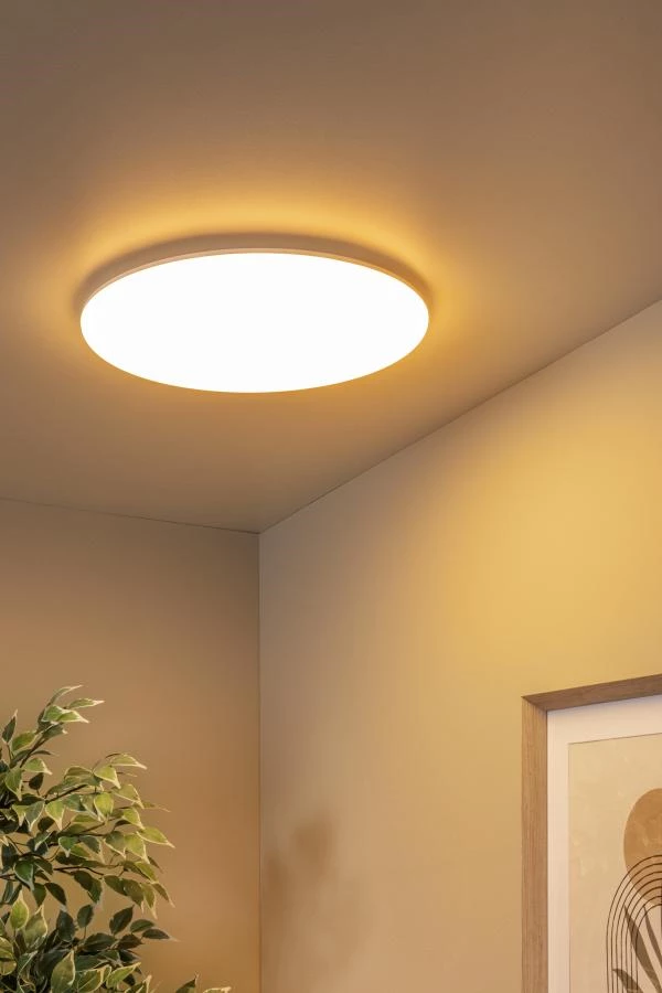 Lucide OLSON - Plafonnier - Ø 45 cm - LED Dim. - CCT - 1x45W 3000K/6500K - Opalin - ambiance 1